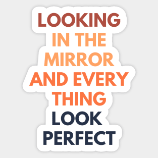 Looking In The Mirror And Everything Looks Perfect Sticker